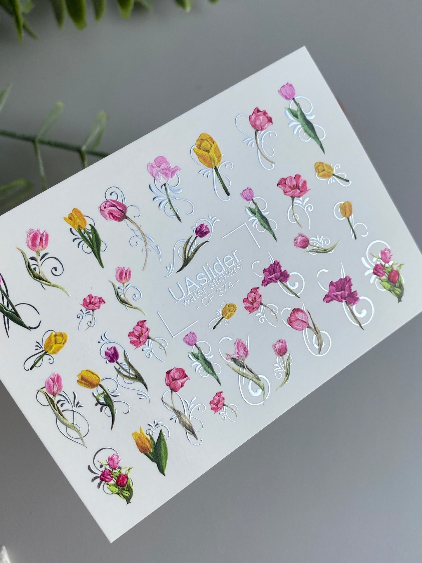 Nail Water Decal CF-374 | Tulip Water Slide Nail Decals | Spring Floral Designs