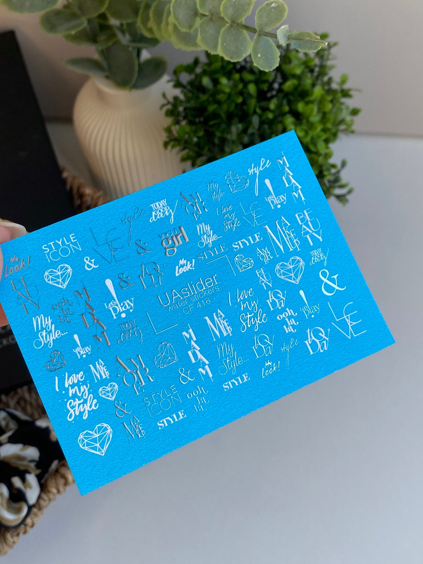 Nail Water Decal CF-416 | Fashion Quotes Water Slide Nail Decals | Stylish Lettering Nail Art