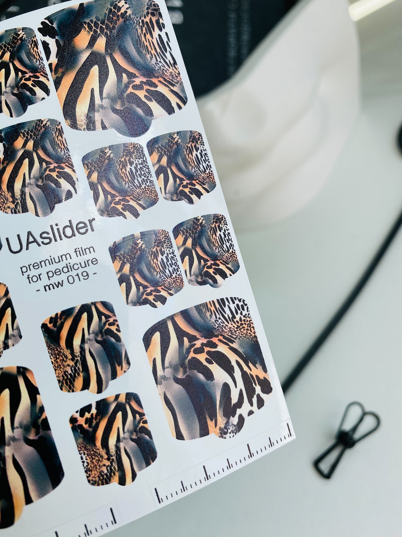 Pedicure nail wrap films mw-019 | Nail Wrap Films for Pedicure | Animal Print Mix Design