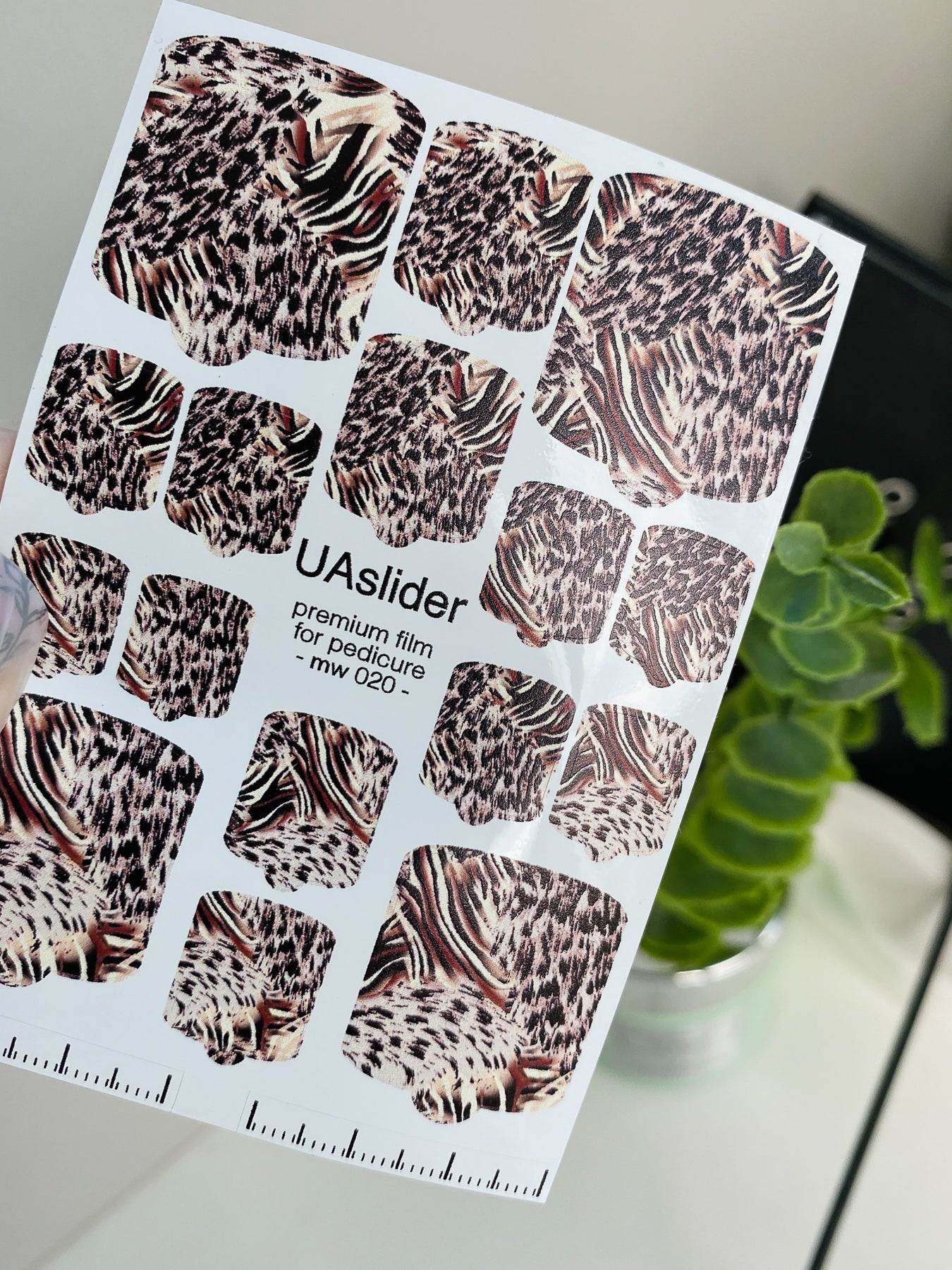 Pedicure nail wrap films mw-020 | Nail Wrap Films for Pedicure | Wild Animal Texture Design