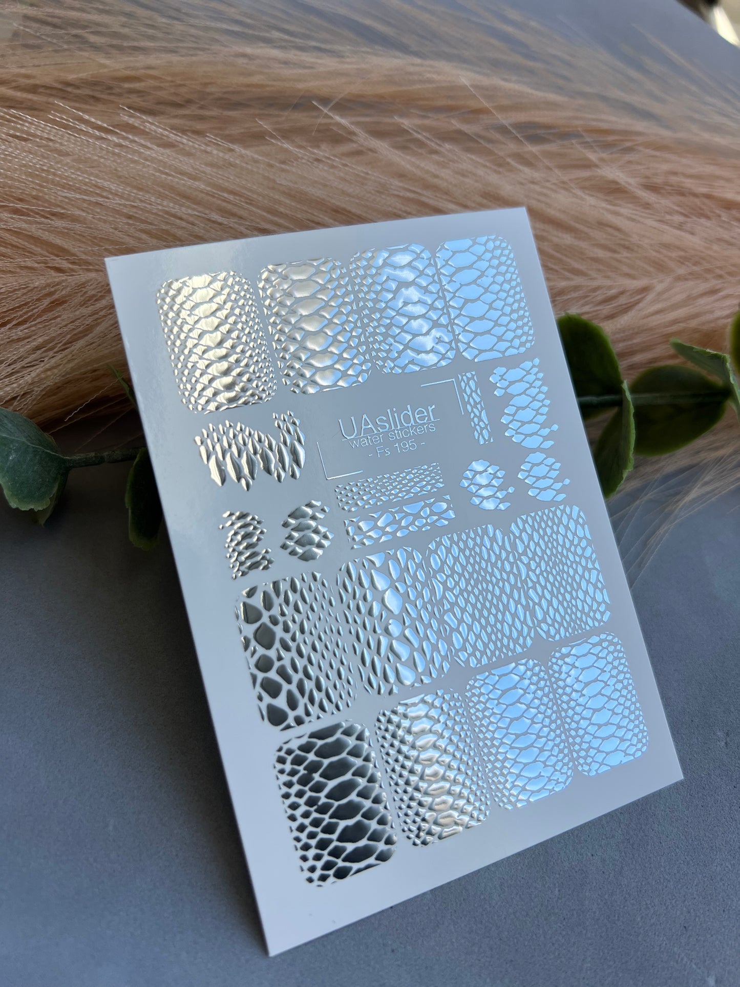 Nail Water Decal Fs-195 | Water Slide Nail Decals Snake Skin | Full Cover Reptile Texture