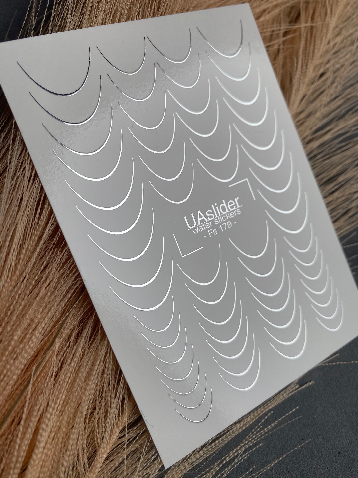 Nail Water Decal Fs-179 | Water Slide Nail Decals French | Silver Classic Smile Lines