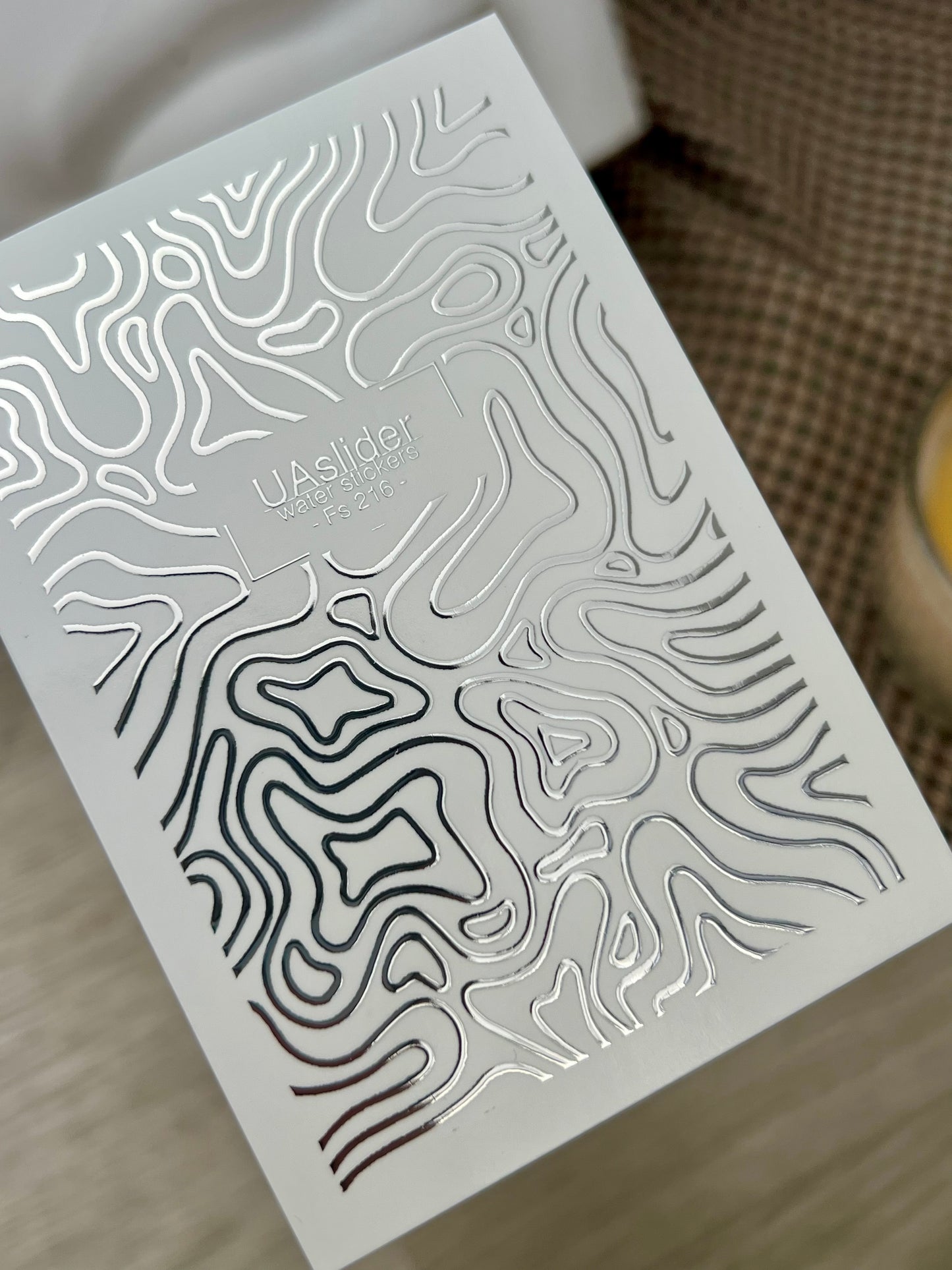 Decalcomanie de apă pentru unghii Fs-216 | Decalcomanii pentru unghii cu alunecare pe apă Linii abstracte | Design modern geometric pentru artă unghială