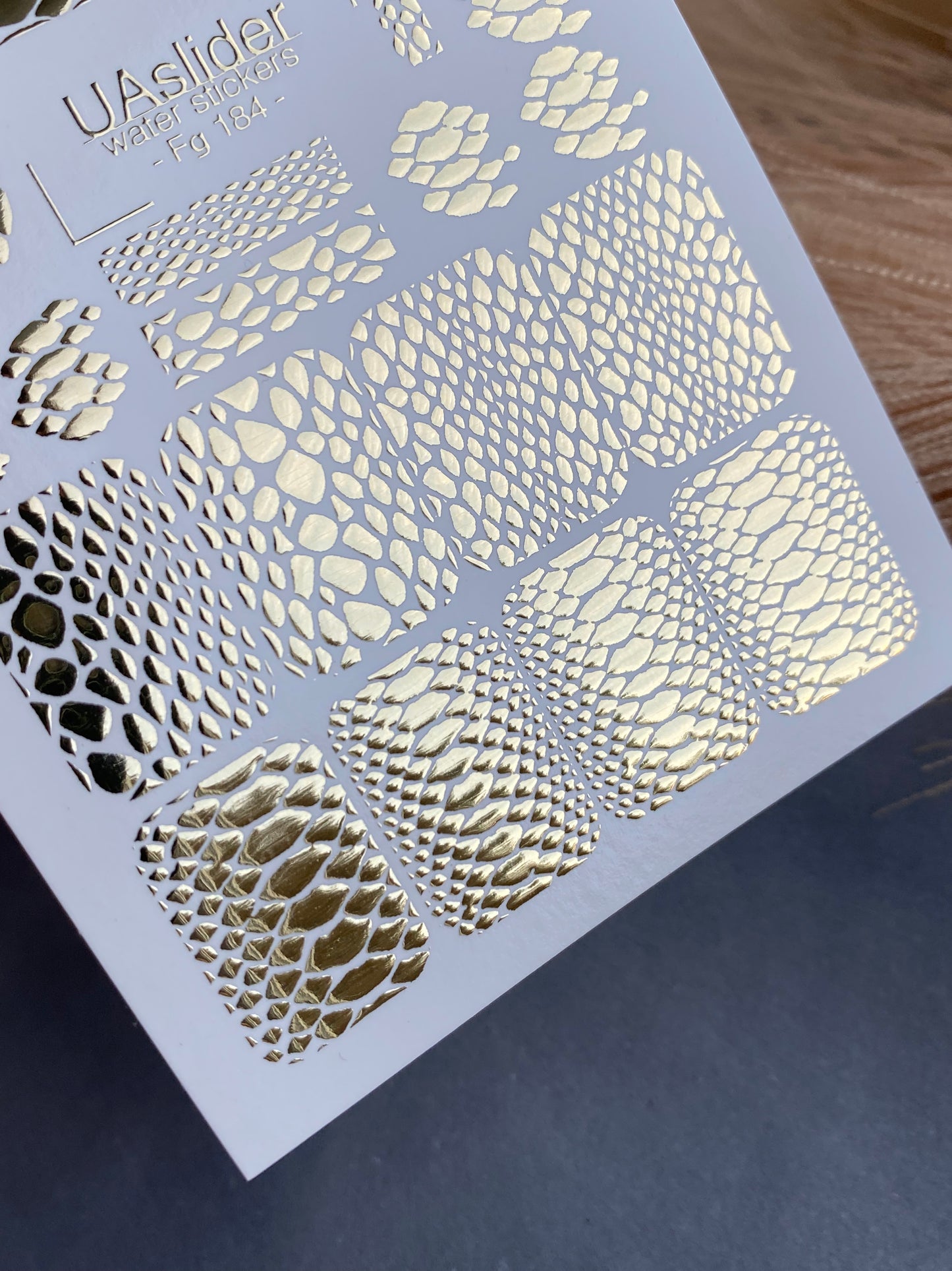 Nagel Wasserabziehbild Fg-184 | Goldfolie Wasserabzieh-Nagelbilder | Schlangenhaut- & Tiermuster-Designs