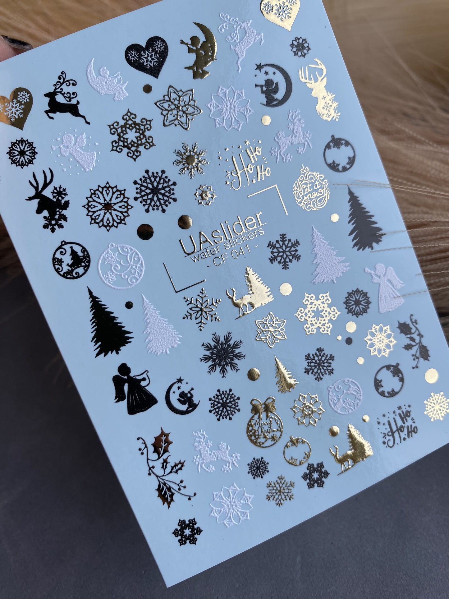 Nail Water Decal CF-041 | Christmas Nail Water Decals | Angels, Reindeer, Snowflakes, Trees