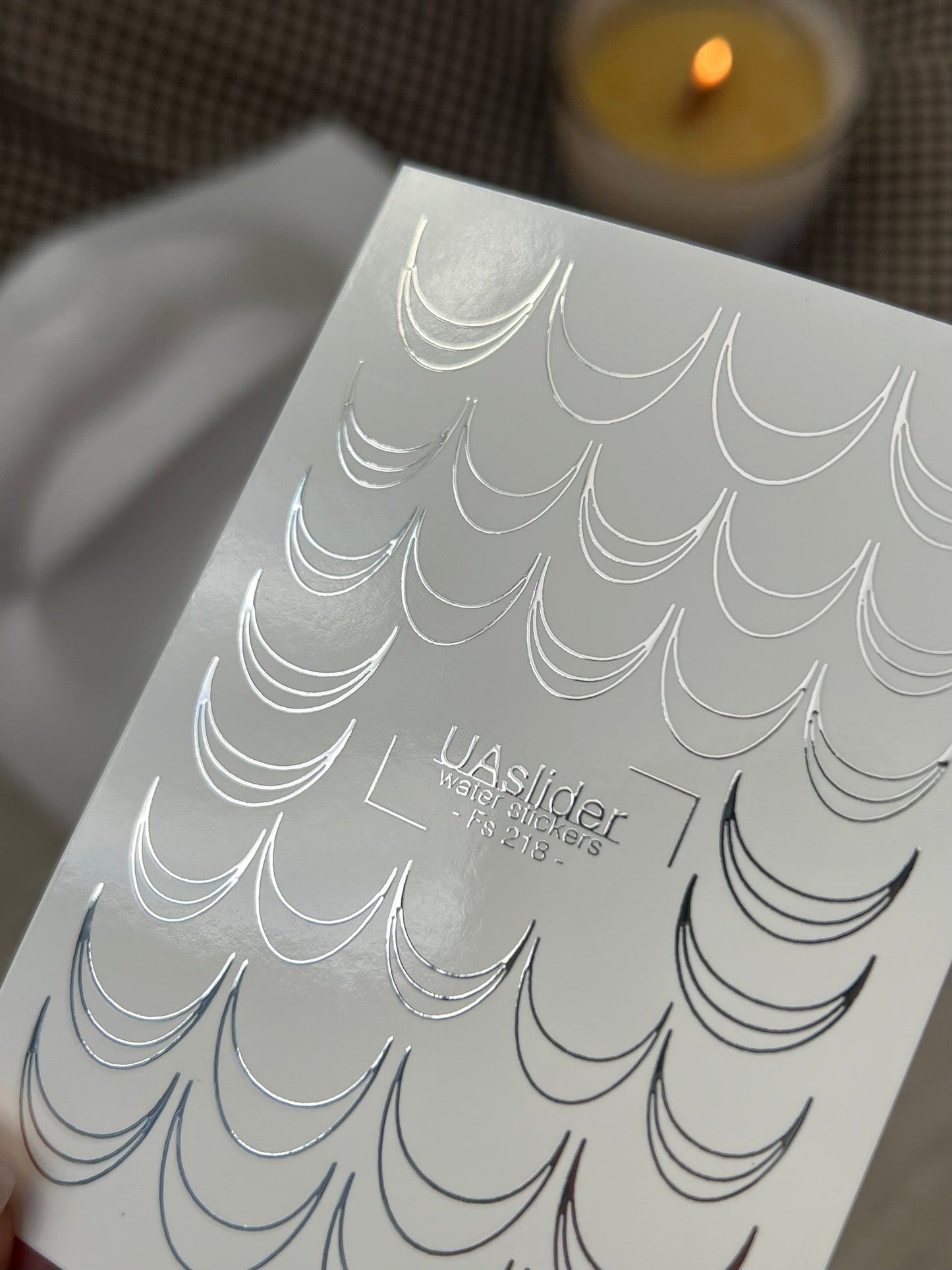 Nail Water Decal Fs-218 | Water Slide Nail Decals French Smile Lines | Elegant Curved Nail Art Design