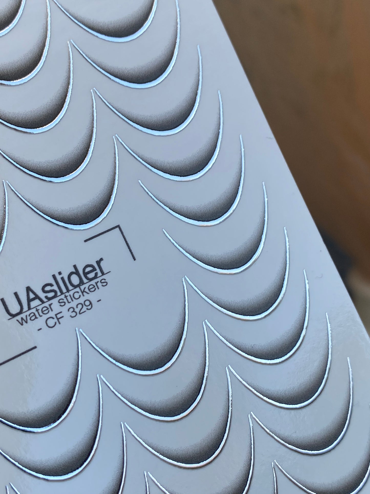 Nail Water Decal CF-329 | French Water Slide Nail Decals | Black and Silver Gradient Tips