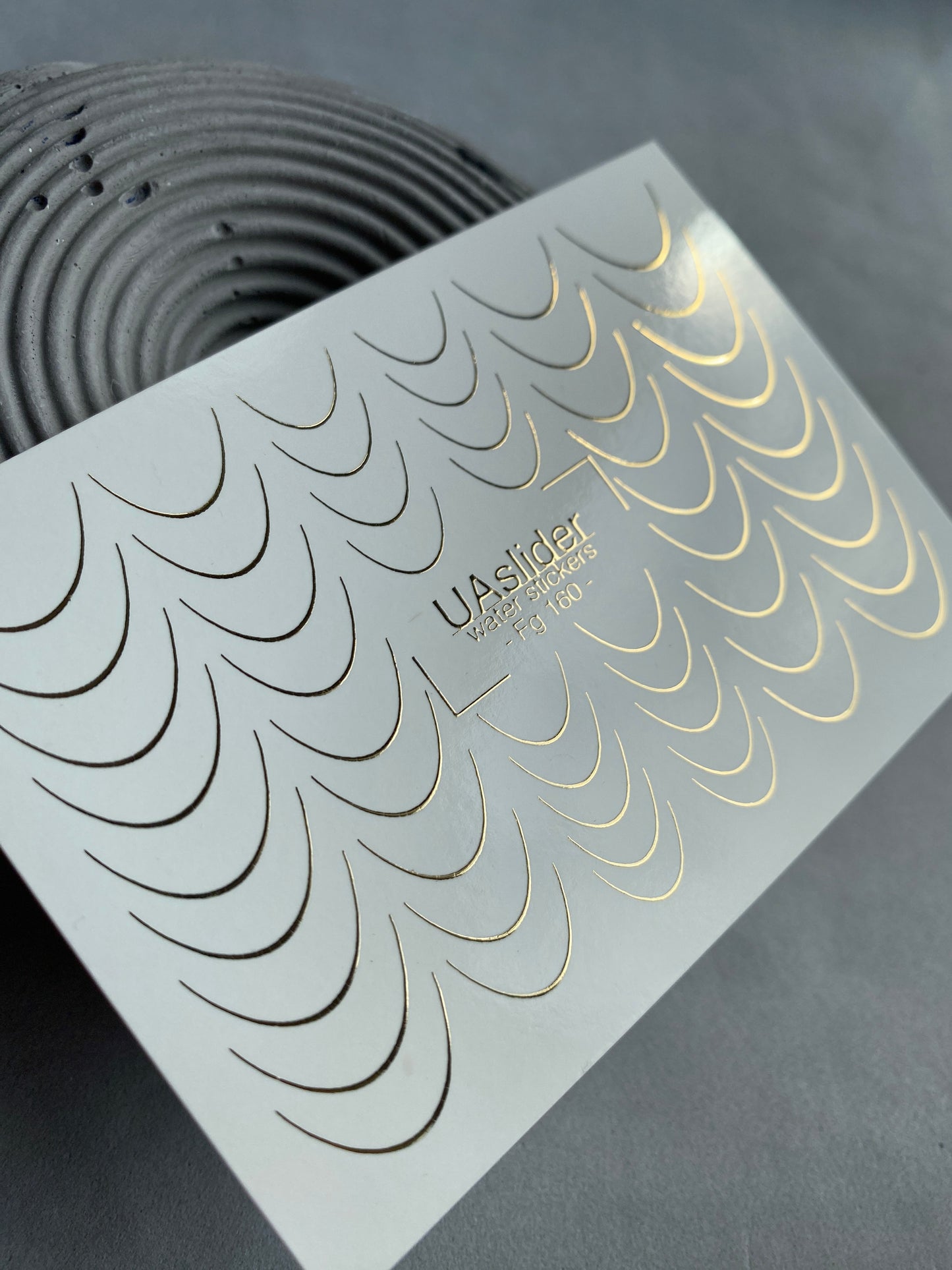 Nagel Wasserabziehbild Fg-160 | Silberfolie Wasserabzieh-Nagelaufkleber | Klassische französische Spitzen