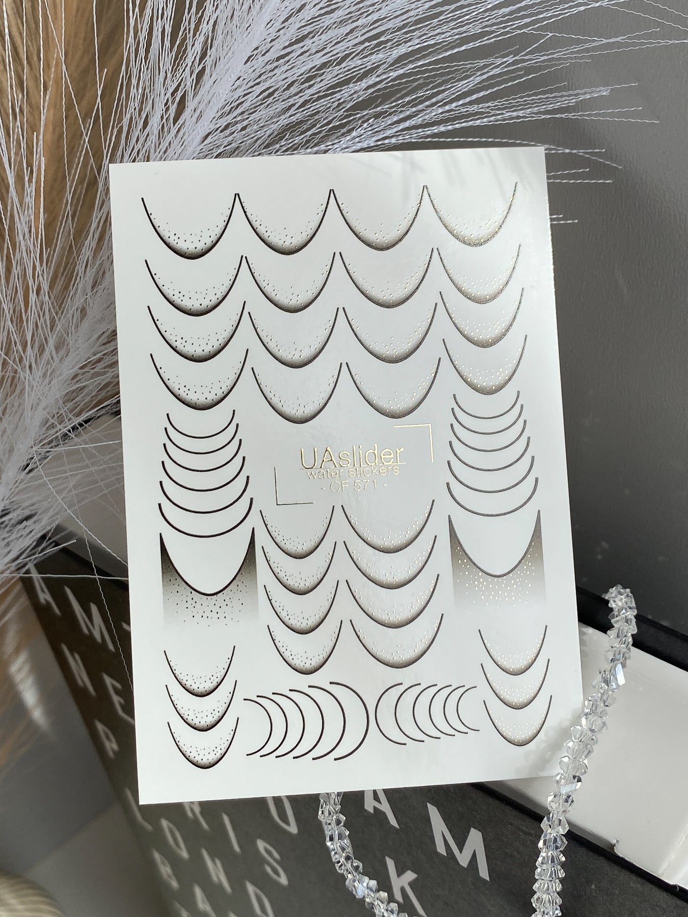 Nail Water Decal CF-571 | French Water Slide Nail Decals | Gradient Dot French Lines