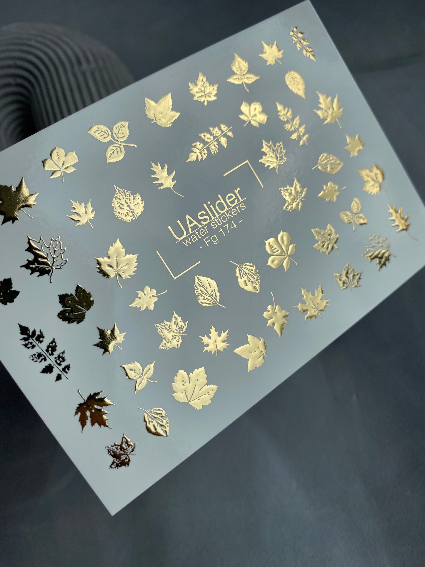 Nagel Wasserabziehbild Fg-174 | Goldfolie Wasser-Schiebefolie Nagelabziehbilder | Herbstblätter & Botanische Mischung