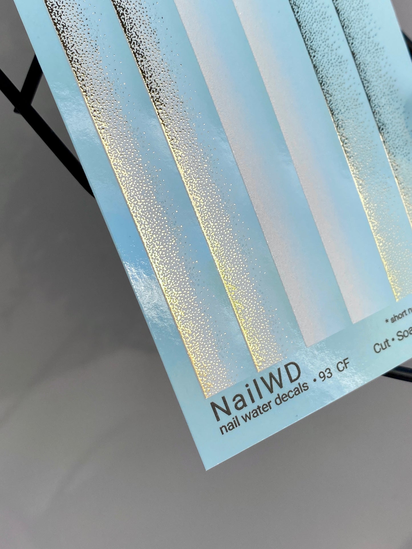 Nail Water Decal 93 NailWD | Water Slide Nail Decals White to Gold Gradient | Shimmer Ombre French