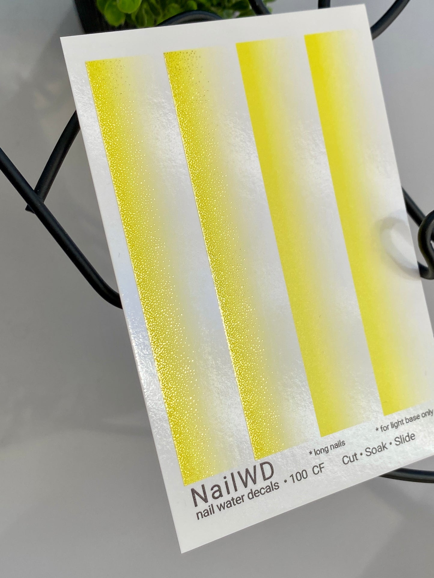 Nail Water Decal 100 NailWD | Water Slide Nail Decals Yellow White Ombre Gradient | Long Nail French Fade Design