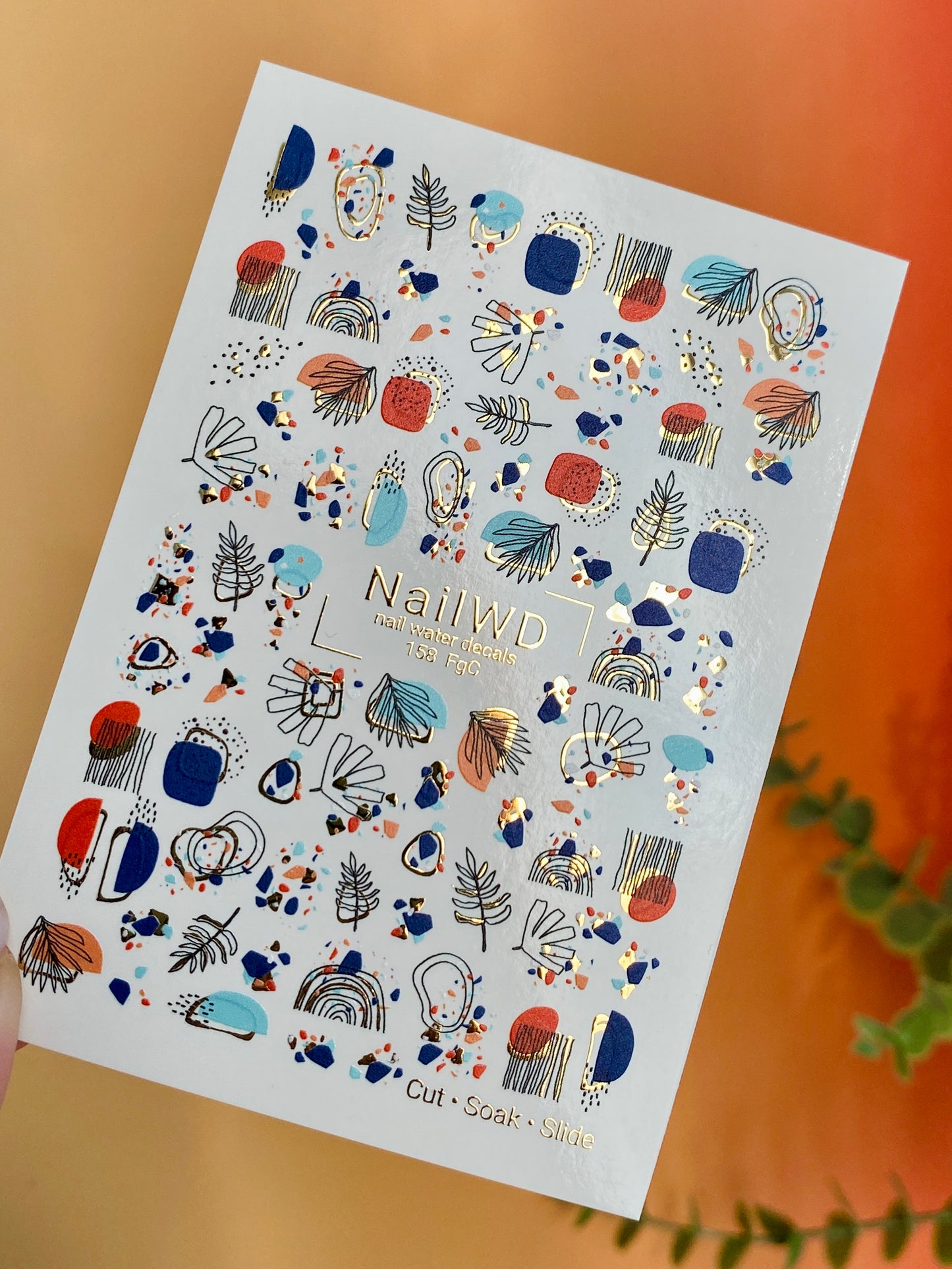 Nail Water Decal 158 Nail WD | Water Slide Nail Decals Abstract Shapes | Nail Water Decals Modern Art Design