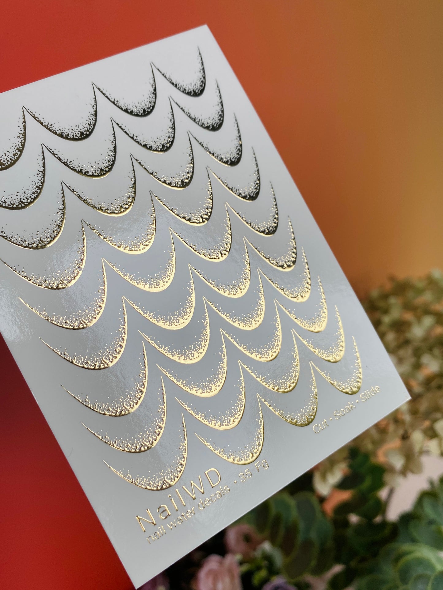 Nálepka na nehty 35 NailWD | Francouzské vodní nálepky na nehty | Zlaté fóliové gradientní špičky