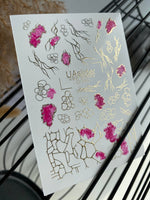 Nail Water Decal CF-033 | Abstract Water Slide Nail Decals | Pink and Gold Geometric Design - UASLIDER