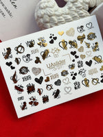 Nail Water Decal CF-077 | Valentine’s Day Nail Art Water Decals | Hearts, XOXO and Love Quotes - UASLIDER