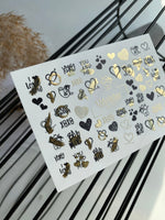 Nail Water Decal CF-077 | Valentine’s Day Nail Art Water Decals | Hearts, XOXO and Love Quotes - UASLIDER