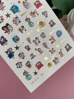 Nail Water Decal CF-079 | Love is Nail Art Water Decals | Romantic Cartoon Couple Designs - UASLIDER