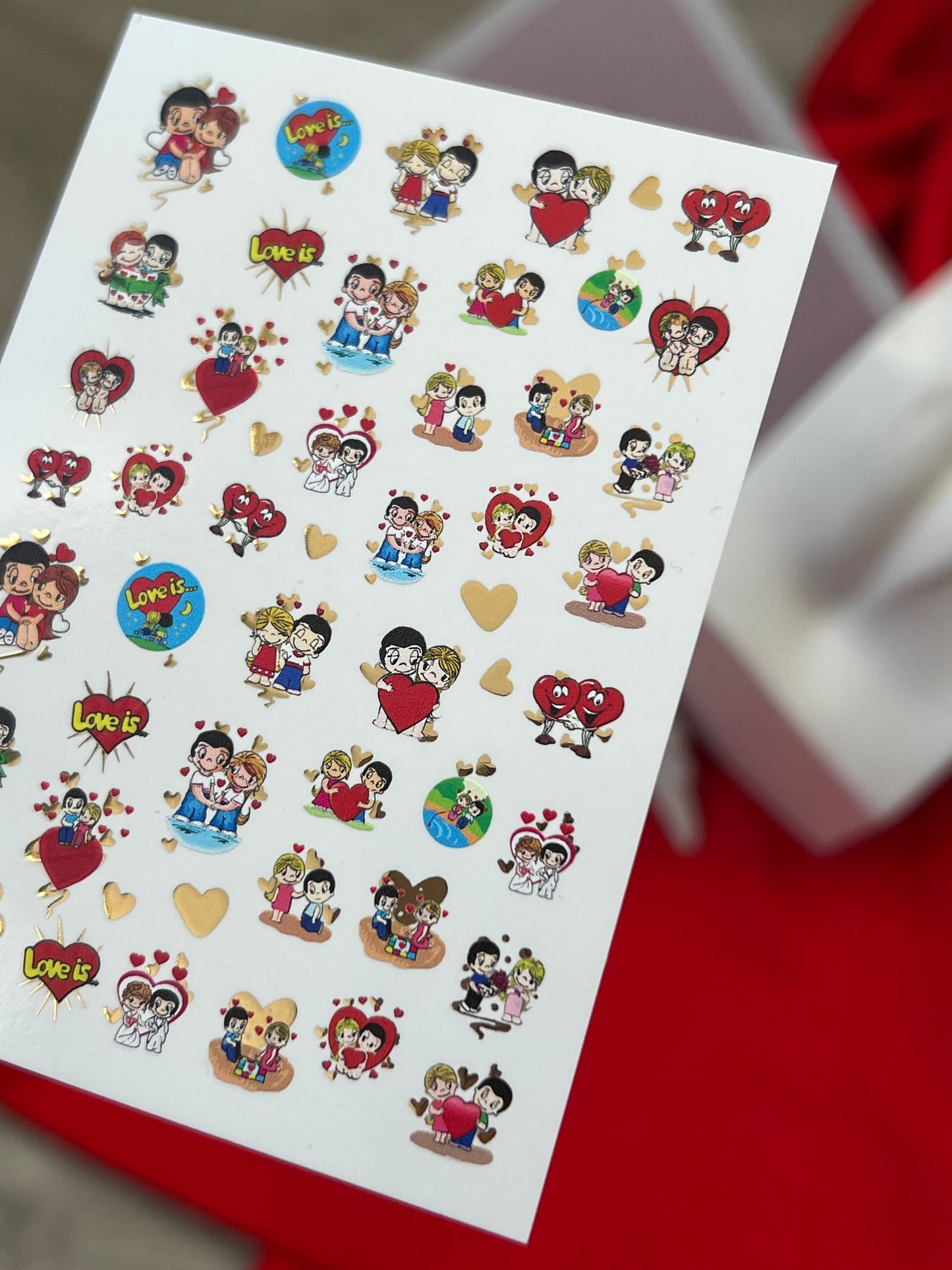 Nail Water Decal CF-079 | Love is Nail Art Water Decals | Romantic Cartoon Couple Designs