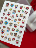 Nail Water Decal CF-079 | Love is Nail Art Water Decals | Romantic Cartoon Couple Designs - UASLIDER