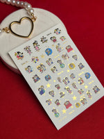 Nail Water Decal CF-079 | Love is Nail Art Water Decals | Romantic Cartoon Couple Designs - UASLIDER