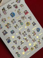Nail Water Decal CF-079 | Love is Nail Art Water Decals | Romantic Cartoon Couple Designs - UASLIDER