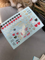 Nail Water Decal CF-082 | Love Nail Art Water Decals | Hearts & Romantic Quotes - UASLIDER