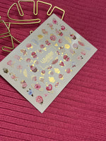 Nail Water Decal CF-093 | Sweet Water Slide Nail Decals | Cupcakes, Flowers & Hearts - UASLIDER