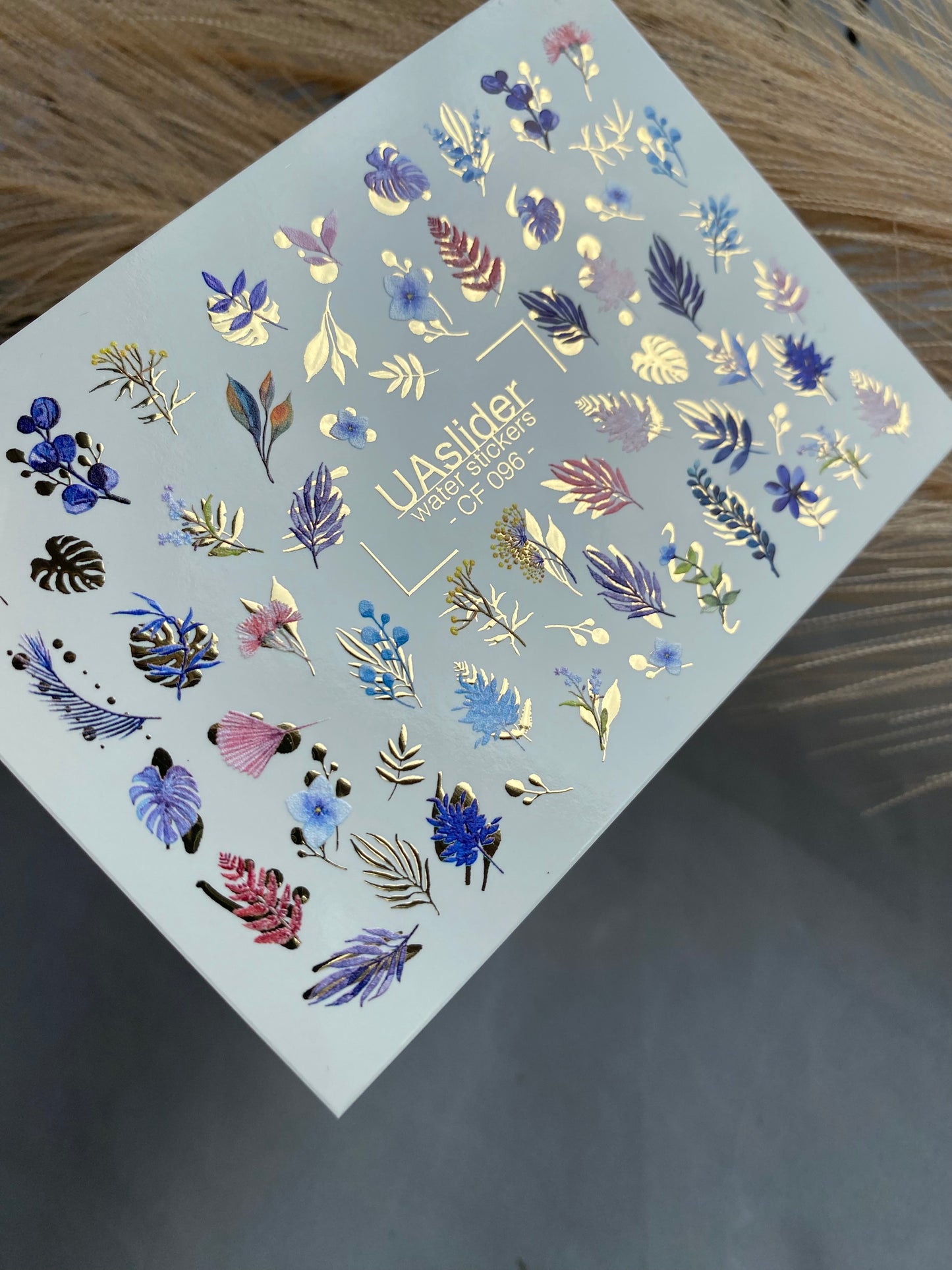 Nail Water Decal CF-096 | Botanical Water Slide Nail Decals | Leaves, Branches & Delicate Flowers