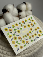 Nail Water Decal CF-098 | Floral Water Slide Nail Decals | Sunflowers & Blue Dragonflies - UASLIDER