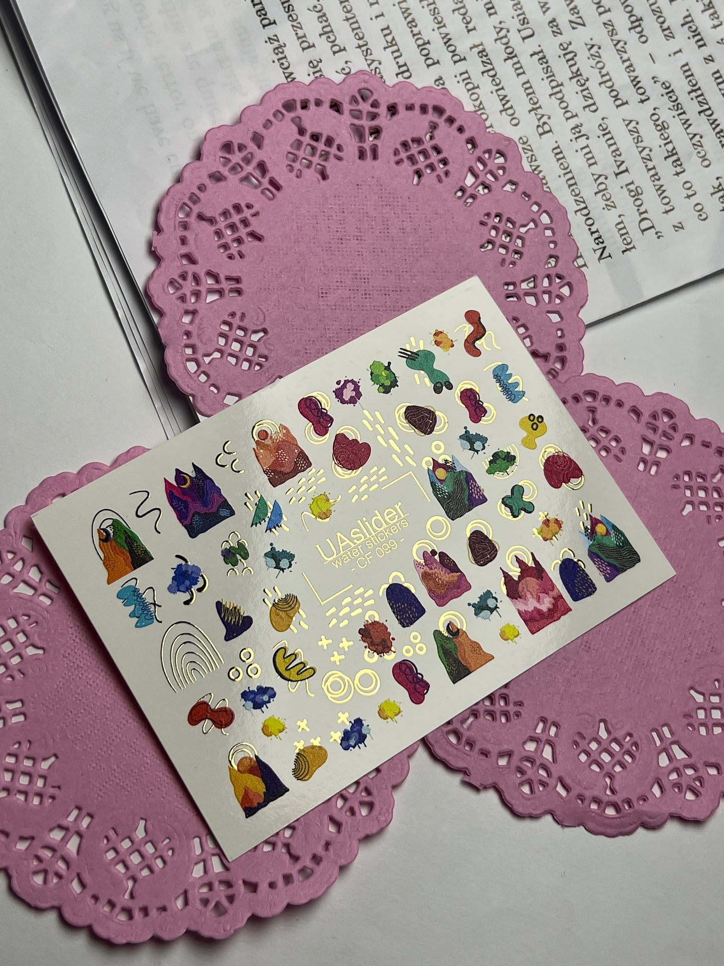 Nail Water Decal CF-099 | Abstract Water Slide Nail Decals | Colorful Shapes & Modern Art Design