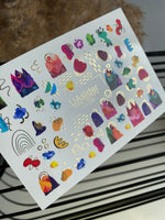 Nail Water Decal CF-099 | Abstract Water Slide Nail Decals | Colorful Shapes & Modern Art Design - UASLIDER