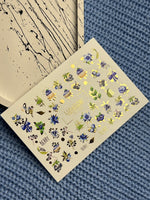 Nail Water Decal CF-119 | Berry Water Slide Nail Decals | Blueberries, Flowers & Sweet Cupcakes - UASLIDER