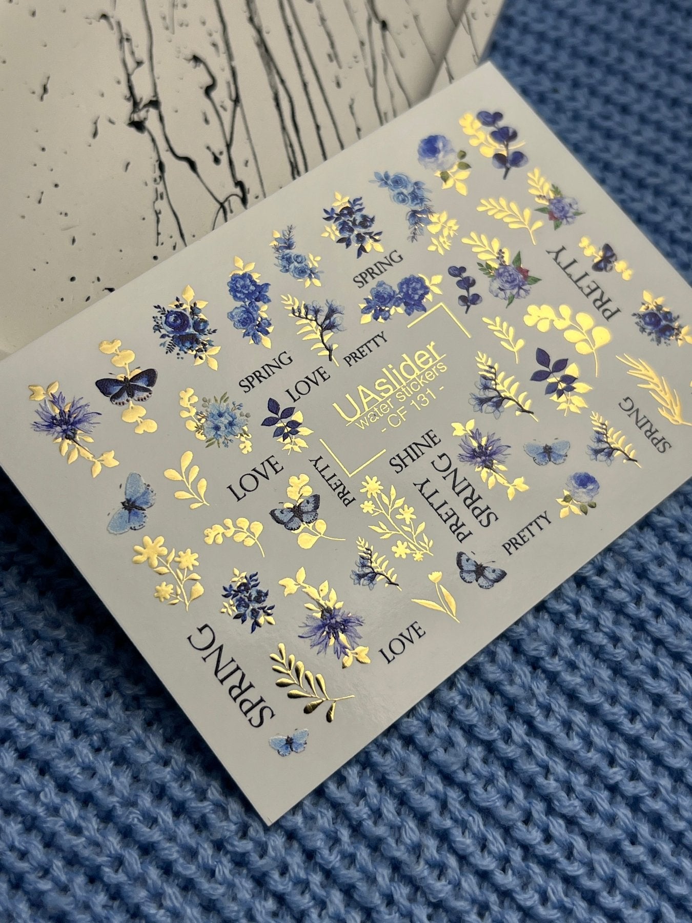 Nail Water Decal CF-119 | Berry Water Slide Nail Decals | Blueberries, Flowers & Sweet Cupcakes - UASLIDER