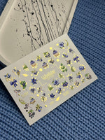 Nail Water Decal CF-119 | Berry Water Slide Nail Decals | Blueberries, Flowers & Sweet Cupcakes - UASLIDER