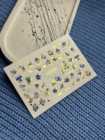 Nail Water Decal CF-119 | Berry Water Slide Nail Decals | Blueberries, Flowers & Sweet Cupcakes - UASLIDER