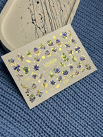 Nail Water Decal CF-119 | Berry Water Slide Nail Decals | Blueberries, Flowers & Sweet Cupcakes - UASLIDER