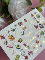 Nail Water Decal CF-121 | Exotic Fruit Water Slide Nail Decals | Avocado, Dragonfruit, Kiwi & Tropical Designs - UASLIDER
