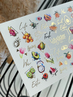 Nail Water Decal CF-121 | Exotic Fruit Water Slide Nail Decals | Avocado, Dragonfruit, Kiwi & Tropical Designs - UASLIDER