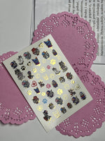 Nail Water Decal CF-123 | Cute Cat Nail Water Decals | Funny Cats with Hats, Glasses & Paw Prints - UASLIDER