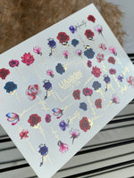 Nail Water Decal CF-124 | Floral Nail Water Decals | Roses, Peonies & Magnolias with Love & Family Quotes - UASLIDER