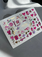 Nail Water Decal CF-126 | Cute Love Nail Water Decals | Hearts, Keys, Birds & Valentine’s Day Designs - UASLIDER