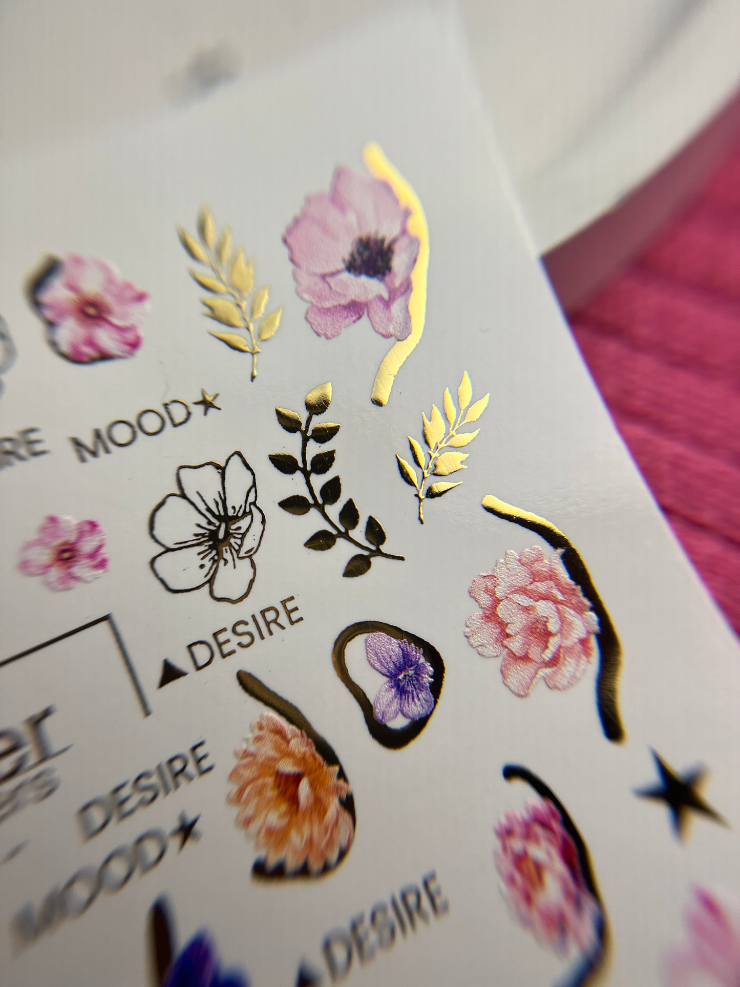 Nail Water Decal CF-130 | Floral Water Slide Nail Decals | Anemones, Peonies & Romantic Flower Designs