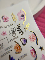 Nail Water Decal CF-130 | Floral Water Slide Nail Decals | Anemones, Peonies & Romantic Flower Designs - UASLIDER