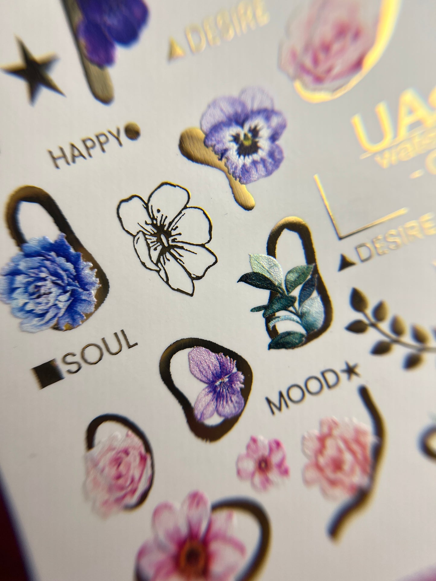 Nail Water Decal CF-130 | Floral Water Slide Nail Decals | Anemones, Peonies & Romantic Flower Designs