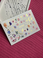 Nail Water Decal CF-130 | Floral Water Slide Nail Decals | Anemones, Peonies & Romantic Flower Designs - UASLIDER