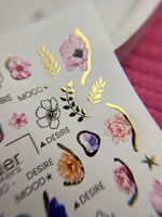 Nail Water Decal CF-130 | Floral Water Slide Nail Decals | Anemones, Peonies & Romantic Flower Designs - UASLIDER