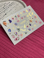 Nail Water Decal CF-130 | Floral Water Slide Nail Decals | Anemones, Peonies & Romantic Flower Designs - UASLIDER