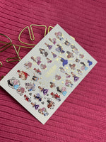 Nail Water Decal CF-137 | Fashion Girl Water Slide Nail Decals | Floral Bouquets & Gold Hearts - UASLIDER