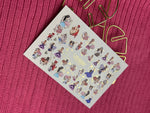 Nail Water Decal CF-137 | Fashion Girl Water Slide Nail Decals | Floral Bouquets & Gold Hearts - UASLIDER